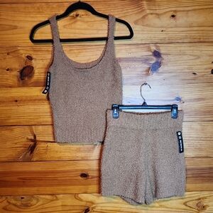 SKIMS Boucle Fuzzy Tank Top and Shorts Set S/M